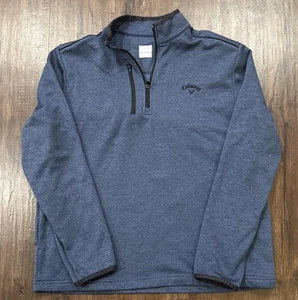 Callaway Sweater Mens Medium Blue 1/4 Zip Pullover Sweatshirt Golf Fleece Adult - Picture 1 of 4