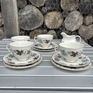 Royal Doulton Camelot Trio Tea Set - Cups Saucers & Side Plate Creamer & Sugar - Picture 1 of 7
