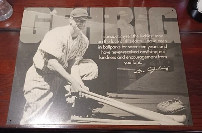 NY Yankees Memorabilia Baseball LOU GEHRIG Baseball Sign Yankees Vintage Decor - Image 1 of 4