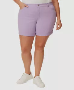 Gloria Vanderbilt Women's Purple Amanda High Rise Bermuda Shorts Plus Size 16W - Picture 1 of 3