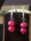 Ruby Earring Faceted Rondelle Beads 20.15 Carat Ruby Earring Gemstone For Gift
