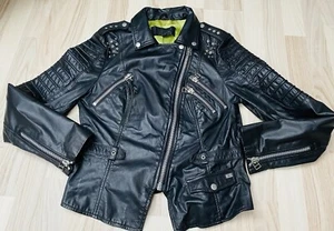 Damen Lederjacke,Marke Freaky Nation , mit Nieten , Größe XL, Farbe schwarz - Bild 1 von 9