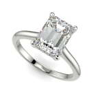 4.15 Ct Emerald Cut Lab Grown Diamond Engagement Ring SI1 F White Gold 14k
