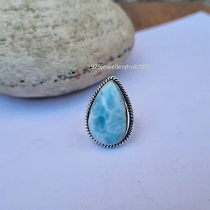 Nice Larimar Gemstone Ring 925 Sterling Silver Girls & Women GIfts Ring PG4570 - Picture 1 of 4