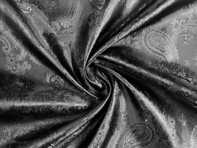 Paisley Jacquard Satin Futter Stoff Schwarz - Bild 1 von 4