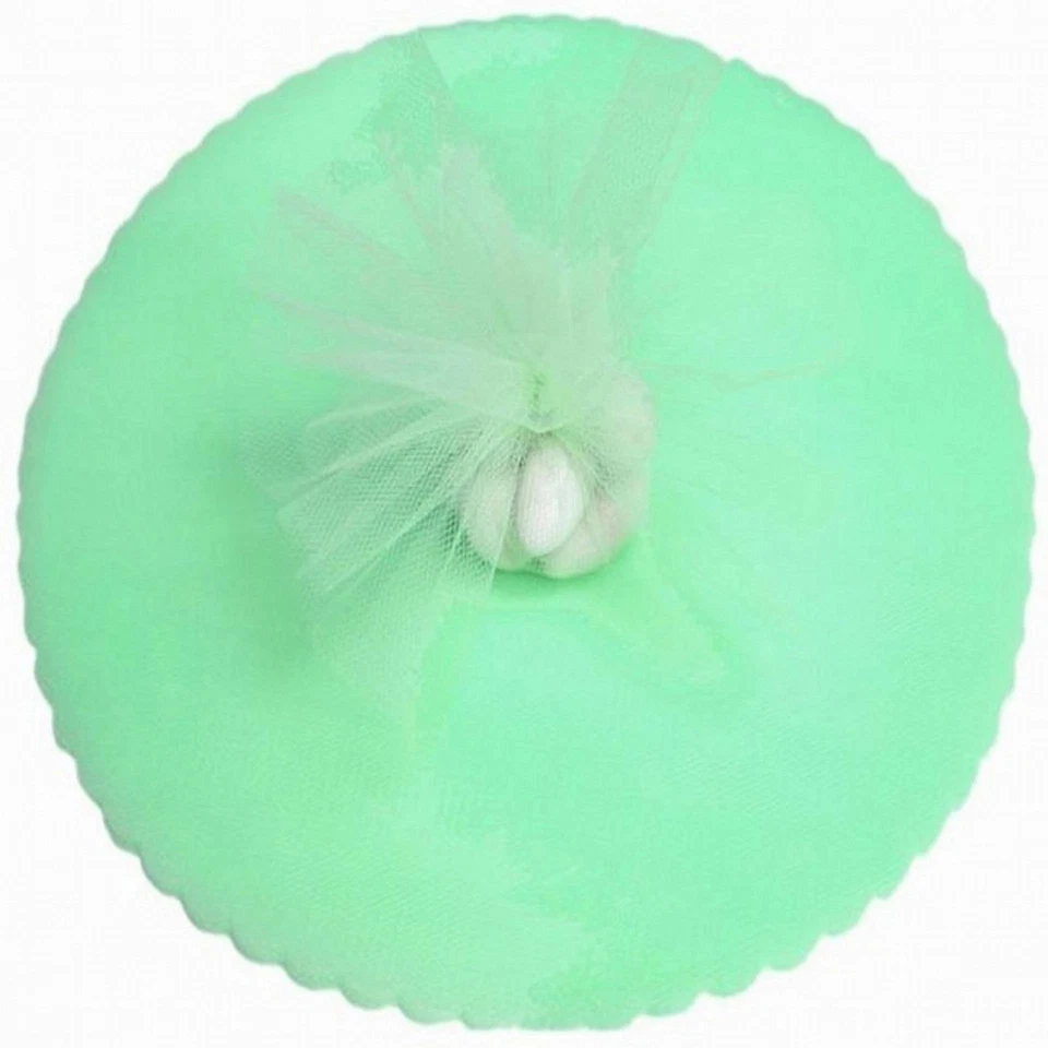 50 círculos de tul festoneado 9" envoltura de regalo de boda - verde menta Foto 1 de 1