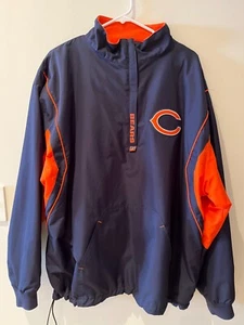 Chicago Bears NFL Team Apparel Reversible Fleece Pullover Jacket 1/3 Zip Size XL - Picture 1 of 10
