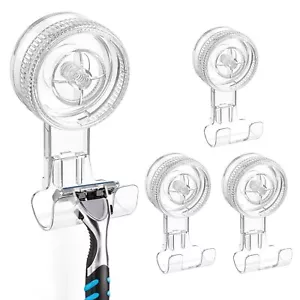 Shower Suction Cup Hooks 4 Pack Razor Holder For Inside Shower Removable Reusabl - Picture 1 of 9
