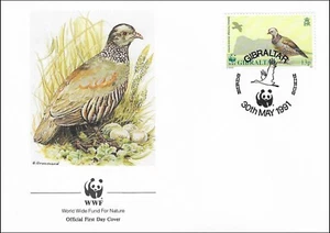 Barbary Partridge Bird Alectoris Barbara Gibraltar FDC Cover 1991 - Picture 1 of 1