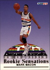 1992-93 Fleer Rookie Sensations Denver Nuggets Basketball Card #6 Mark Macon