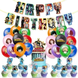 My Hero Academia Theme Birthday Party Decorate , Balloon Banner Cake Toppers Set - Picture 1 of 9