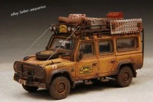 1/64 Scale Diecast Land Rover Defender 110 Camel Trophy Model Aged Finish - Picture 1 of 7