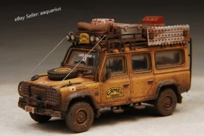 1/64 Scale Diecast Land Rover Defender 110 Camel Trophy Model Aged Finish - Image 1 of 4