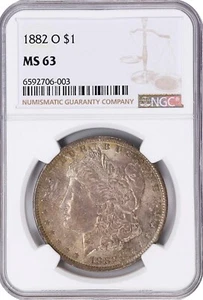 USA Silver Morgan $1 Dollar 1882-O NGC: MS63 #C540 - Picture 1 of 2