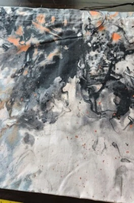 Большая сумка - уникальный черный/серый ручной работы ткани шнурок подарок сумка 21,5 в x 19,5 в - Изображение 1 из 3