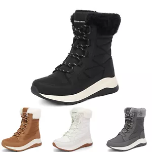 Women Winter Snow Boots Warm Faux Fur Waterproof for Outdoor Winter Booties - Picture 1 of 17