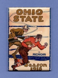 OHIO STATE VS MICHIGAN FOOTBALL *2X3 FRIDGE MAGNET* PROGRAM 1918 VINTAGE 3025 - Picture 1 of 2
