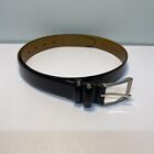Black Full Grain Italian Leather Dress Belt - Men's Size 34/85