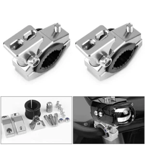 2X Motorcycle 18mm-30mm Mount Clamp Bracket Holder Handlebar Spot Fog Head Light - Picture 1 of 8