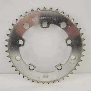 Vintage Tuf-Neck BMX Racing 43t Chainring Tiger 110 Silver USA - Picture 1 of 3