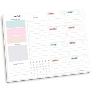 Bloom Daily Planners Planning Pad 8.5x11 Lista de tareas semanales y planificador, pastel - Imagen 1 de 17