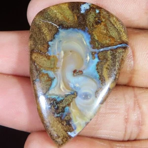 79.70 CT Rare Natural BOULDER OPAL Cabochon 31x43x7 mm Pear Shape Gemstone li-74 - Picture 1 of 2