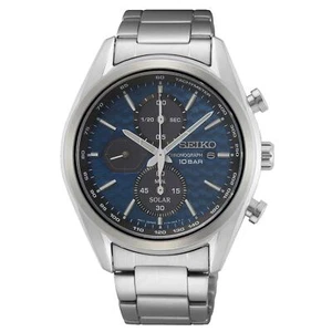 Seiko Conceptual Solar Quarz blaues Zifferblatt Stahlarmband Herrenuhr SSC801P1 - Bild 1 von 4