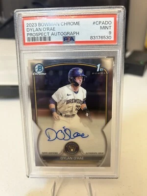 2023 Bowman Chrome Dylan O’Rae 1st Pros Auto PSA 9 Pop 3 - Image 1 of 3
