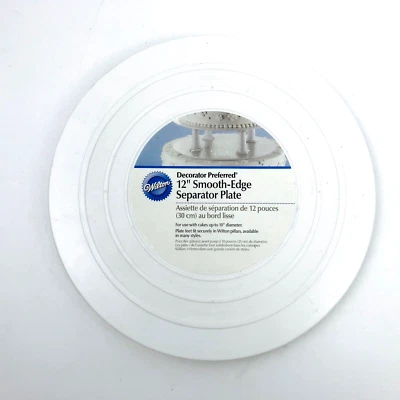 Nuevo separador de placas Wilton 12" círculo borde liso para capas de pastel un círculo nuevo con etiquetas Foto 1 de 4