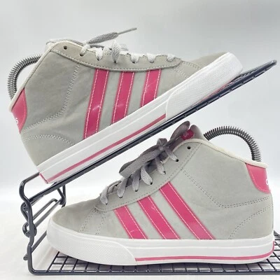 Adidas Neo Mid Gris Rosa Entrenadores Talla UK 3 Cuero Top Alto Gimnasio Mujer F38329 Foto 1 de 4