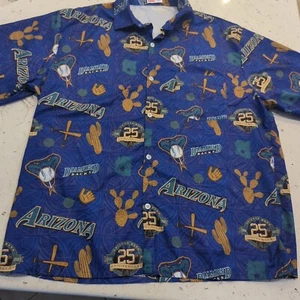 Budweiser Arizona Diamondbacks Shirt Mens XL Extra Large Short Sleeve Button Up - Picture 1 of 13