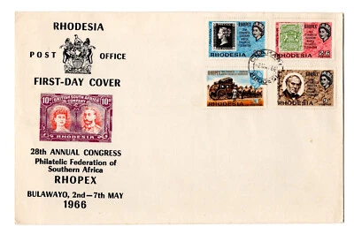 1966 Rhodesia 28TH ANNUAL CONGRESS OF RHOPEX FDC - Image 1 of 2