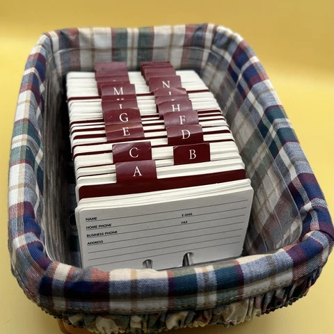 Longaberger 1999  Address Rolodex Basket Liner Protector Extra Cards - Vintage Cover