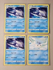 3x Beartic 043/172 y 2x Cubchoo 042/172 Tarjeta Pokémon Estrellas Brillantes Casi Nuevo - Imagen 1 de 2