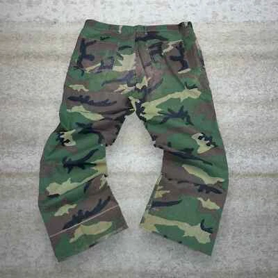 Vintage Bass Pro Camo Tactical Pants 40x30 Baggy Fit Crazy Woodland Pattern 90s - Image 1 of 4