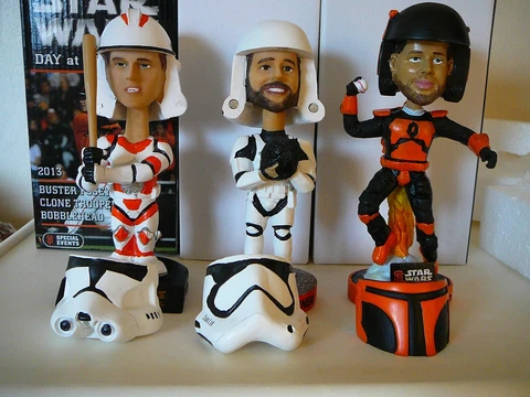 3 SF Giants Star Wars Posey, Madison Bumgarner,Brandon Crawford Bobbleheads,SGA Cover