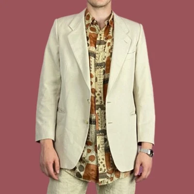 Blazer Traje Hombre Guy Laroche Vintage - Chaqueta Formal de Lujo Lana Beige M Foto 1 de 4