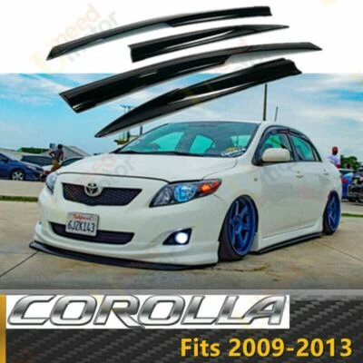 For Toyota Corolla 2009-2013 3D MUGEN Style Side Window Visors Rain Deflectors - Image 1 of 4