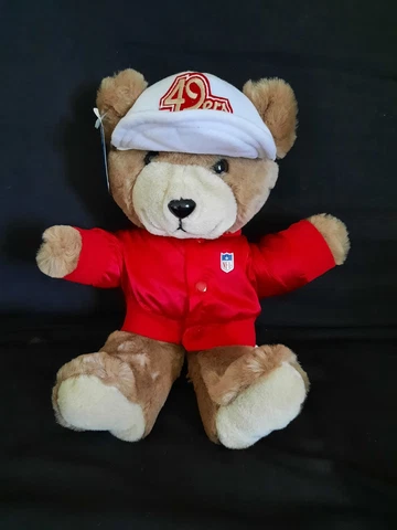 1983 San Francisco 49ers Mascot Bear Plush Vintage NFL Football Trudy Toys w Tag Cover