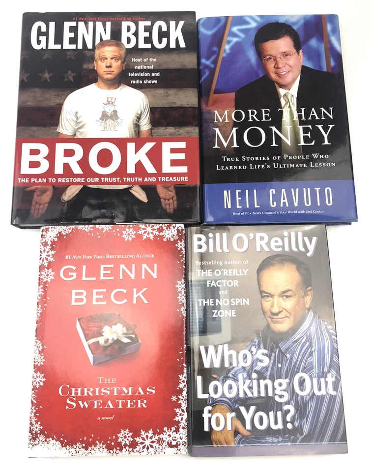 Bundle Lot of 4 Hardcover Books Bill O'Reilly Glenn Beck Neil Cavuto Fox News - Image 1 of 4