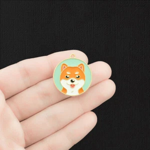 4 Corgi Gold Tone Enamel Charms - E1440 - Picture 1 of 2