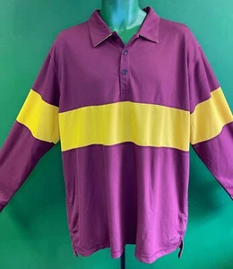 Tabasco Sport Burgundy & Yellow L/S Rugby Top Men's X-Large - Picture 1 of 4