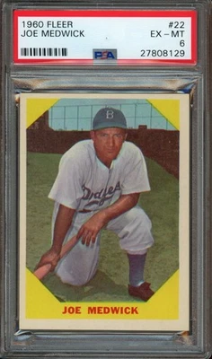 Fleer #22 Joe Medwick 1960 *PSA 6 (EX-MT) *Cardenales de San Luis *HOF Foto 1 de 2