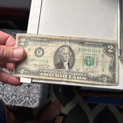 1976 $2 Dollar Bill # With Double Digits, VERY RARE, U.S.A. Currency - Image 1 of 2
