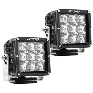 Rigid 322213 D-XL PRO Spot White Square LED Lights Pair Kit Set Black Aluminum - Picture 1 of 9