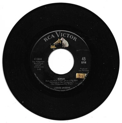 GREENE, Lorne  (Ringo)  RCA 47-8444 = CHEAP VINTAGE "VG++" record! Foto 1 de 3