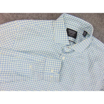 Camisa Nordstrom Para Hombre 16x36/37 Ajuste Ajuste Azul Verde Cuadros Tecnología Inteligente Foto 1 de 4