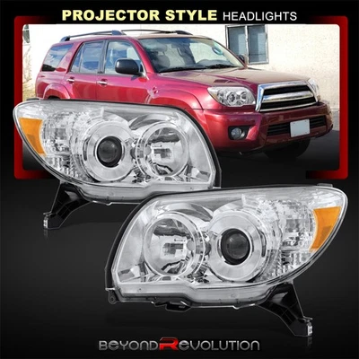 For 2006-2009 Toyota 4Runner Chrome Amber Projector Head Lights Assembly Lamps Foto 1 de 4