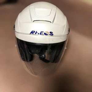 RHEOS Jet Helmet White with ASAGI Logo Used From Japan - Picture 1 of 8