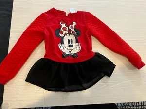 Top Disney Niñas Pequeñas Minnie Mouse, Rojo/Negro, Talla 4T - Imagen 1 de 3